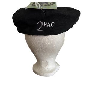 Vintage Tupac Shakur 2Pac Men’s Black Newsboy Cap Rare Rapper Urban Streetwear